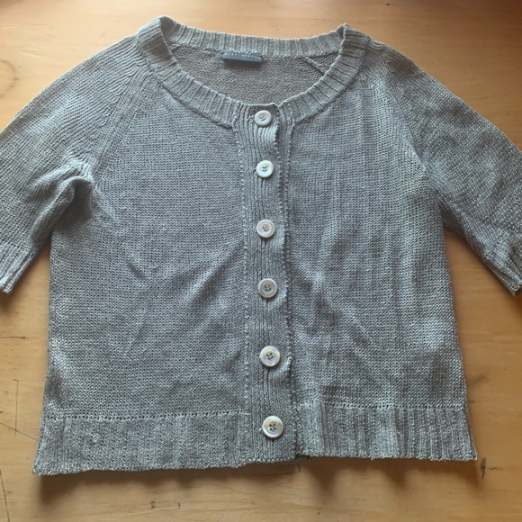 100% Linen Cropped Cardigan - Picture 3 of 3